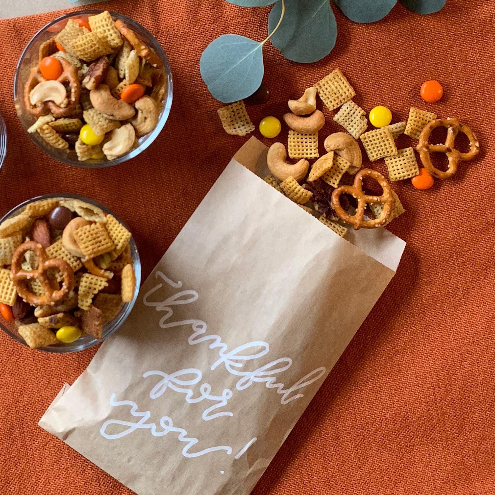 Chex Mix for Fall with Treat Bag