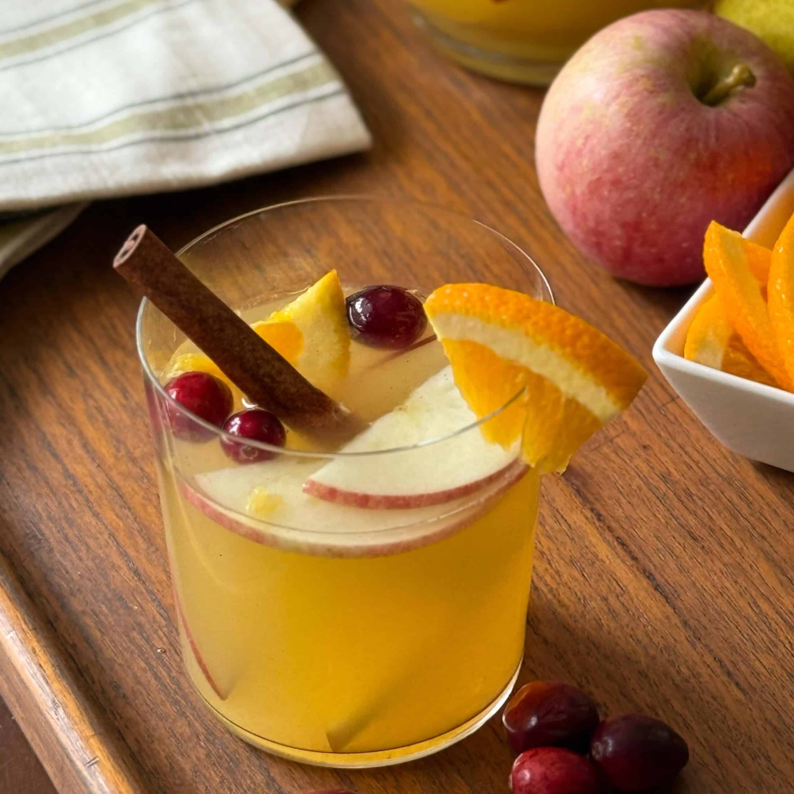 Glass of Thanksgiving Sangria