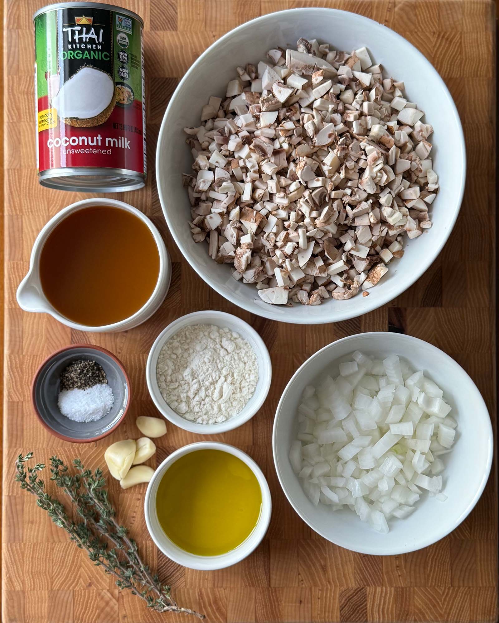 Ingredients for Dairy Free Mushroom Soup