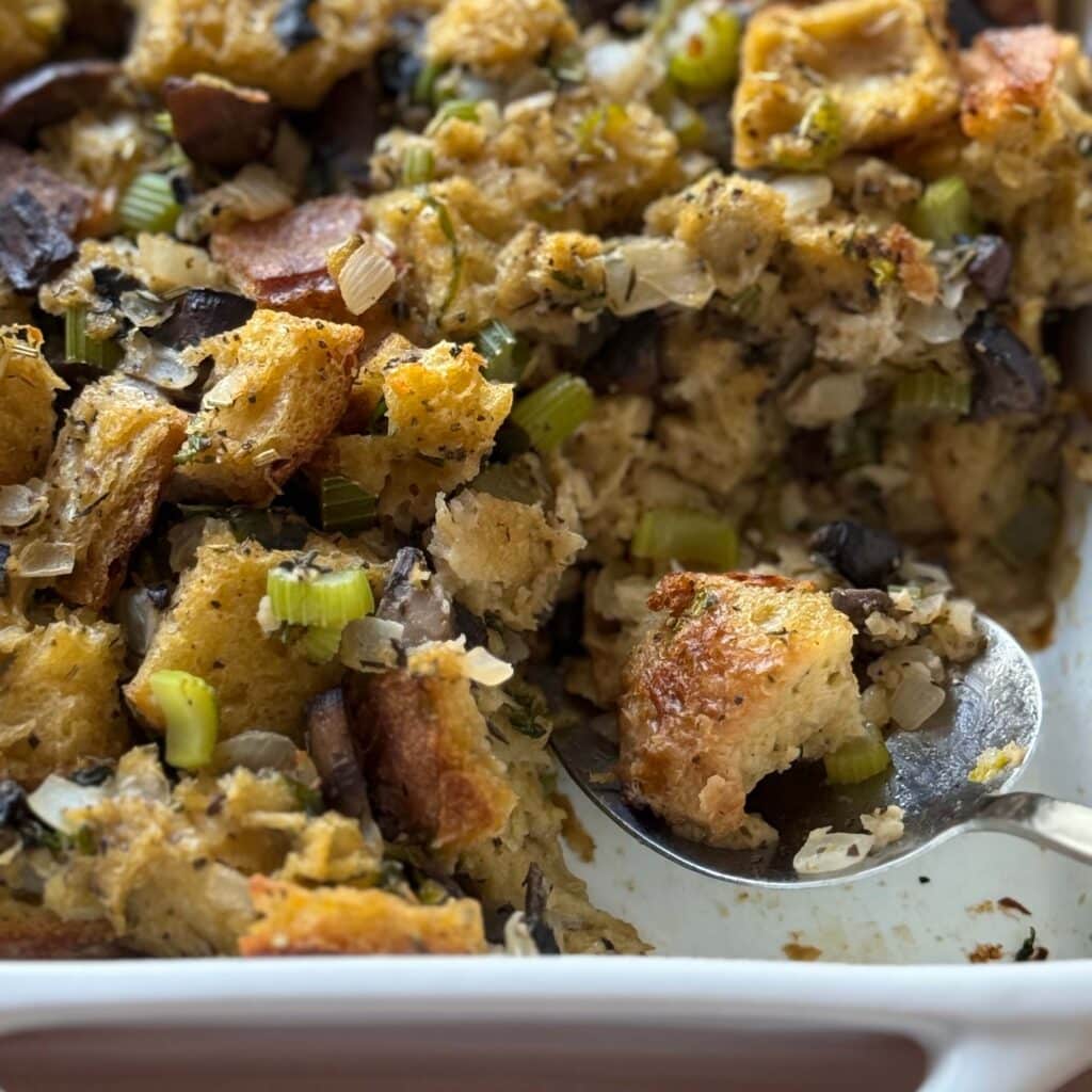 Mushroom Stuffing Scooped Out