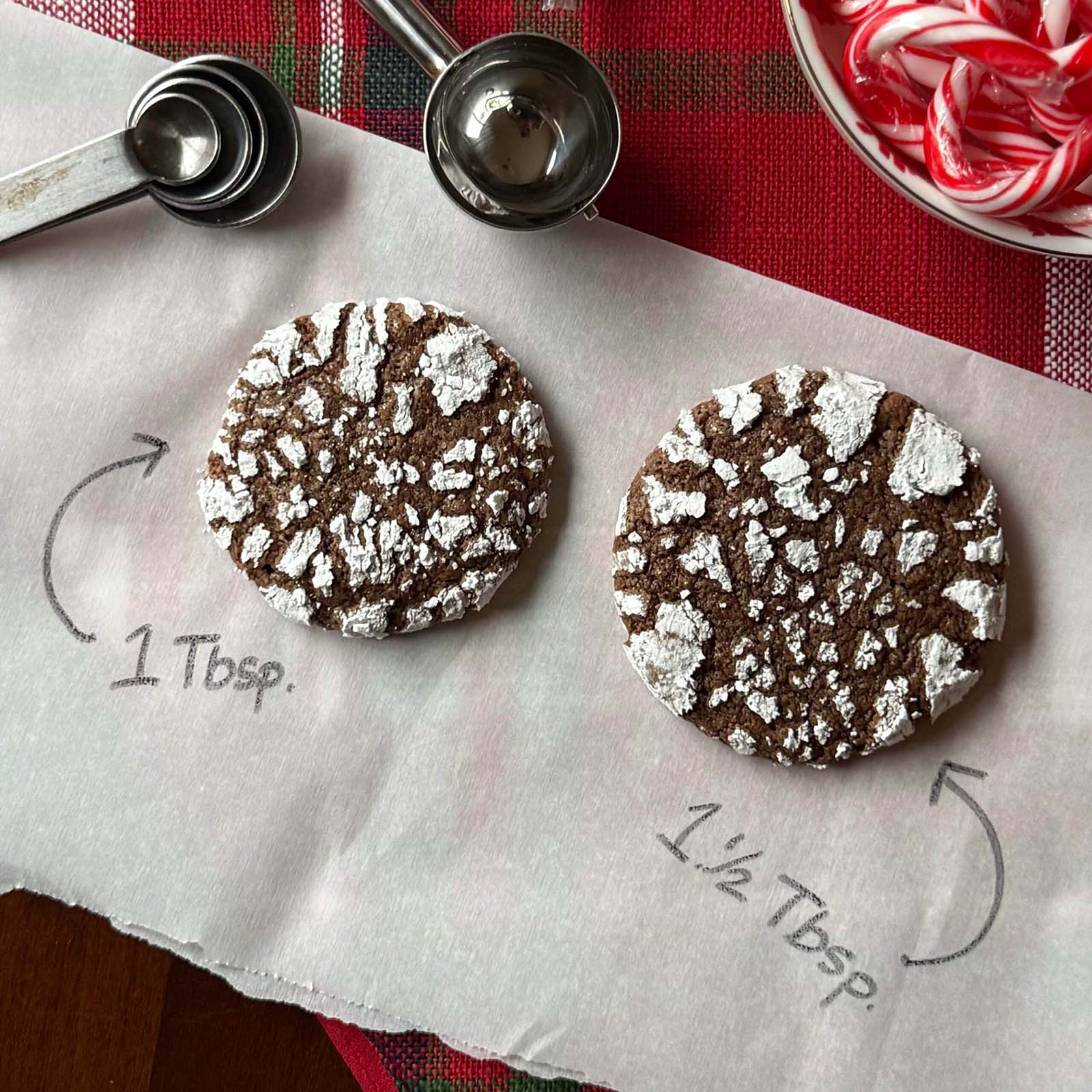 Chocolate Crinkle Cookies by Size