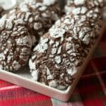 Chocolate Crinkle Cookies on a Tray