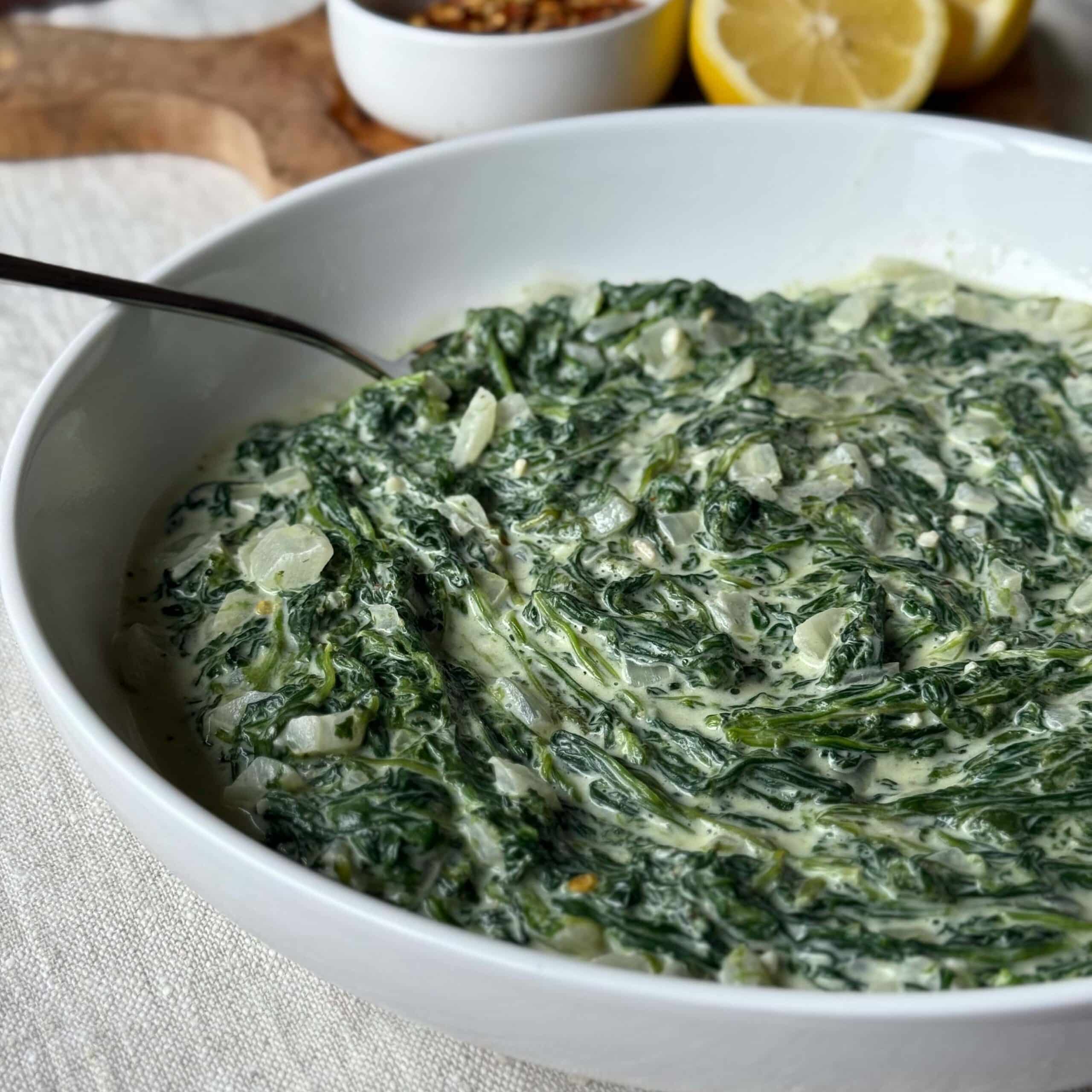 Vegan Creamed Spinach with Coconut Milk