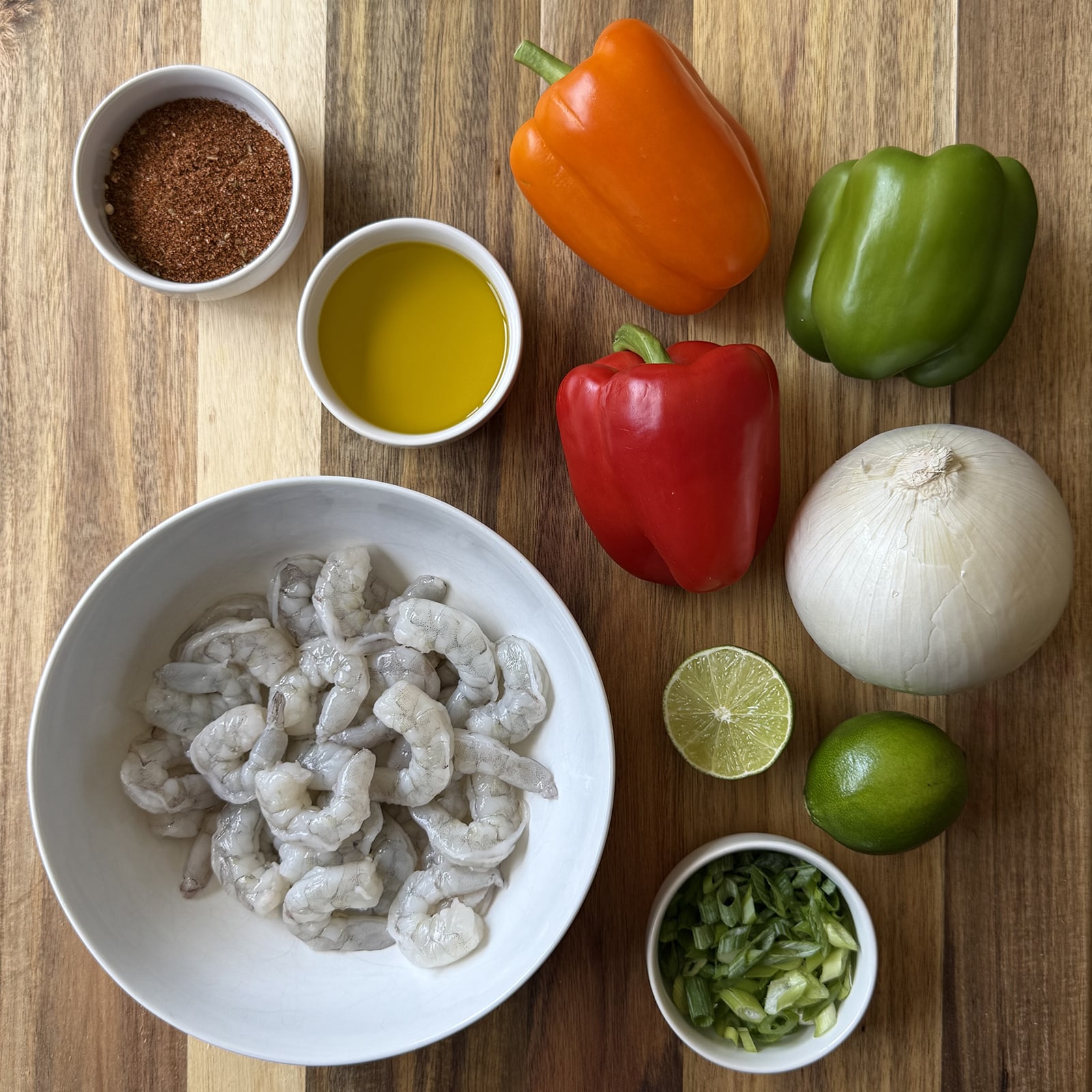 Ingredients for Sheet Pan Shrimp Fajitas