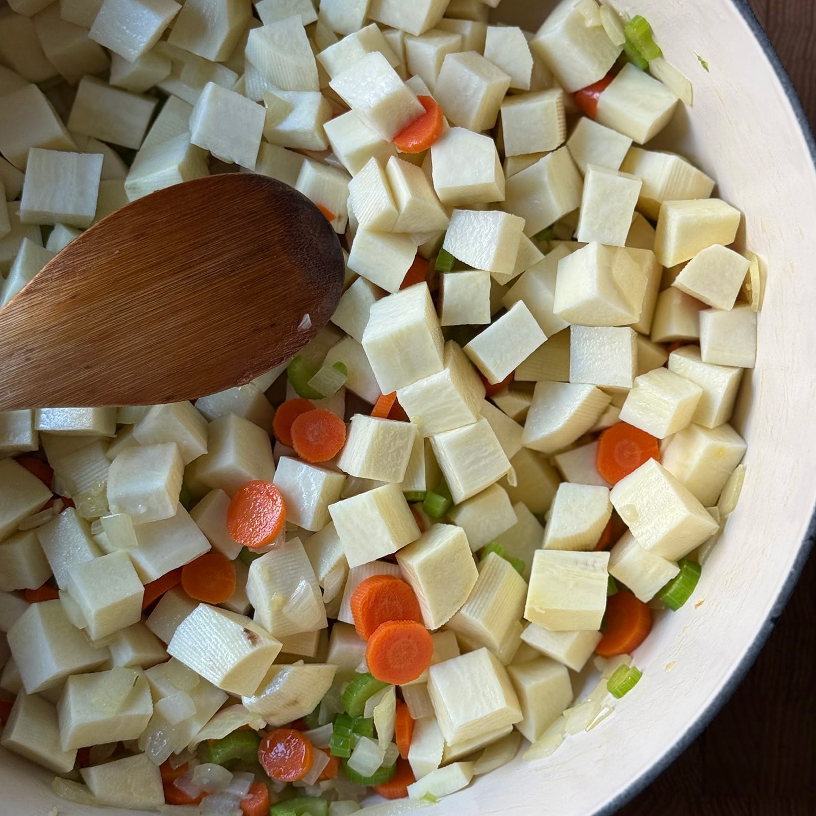 Cubed Sweet Potatoes for Seafood Chowder