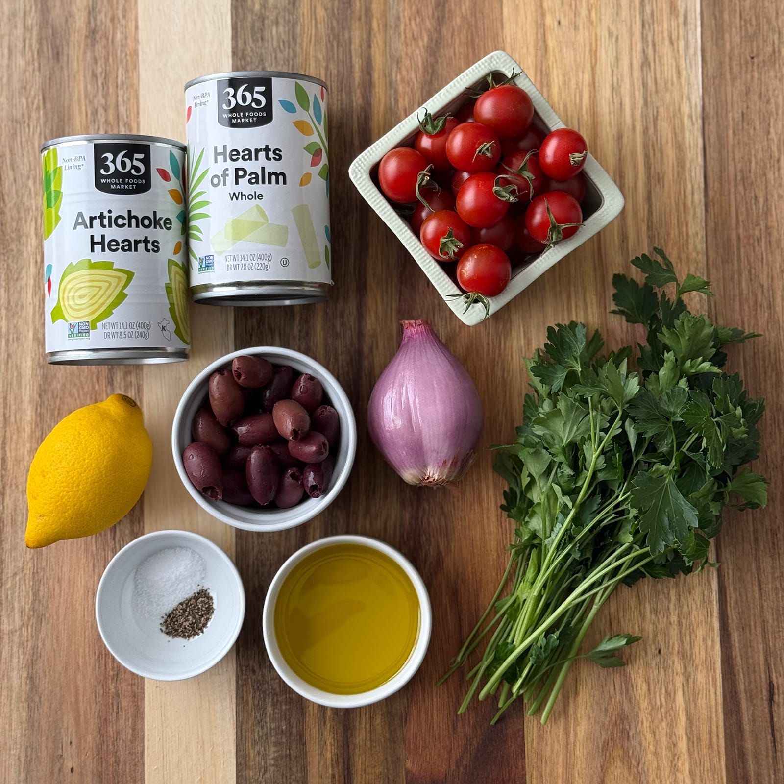 Hearts of Palm Salad Ingredients