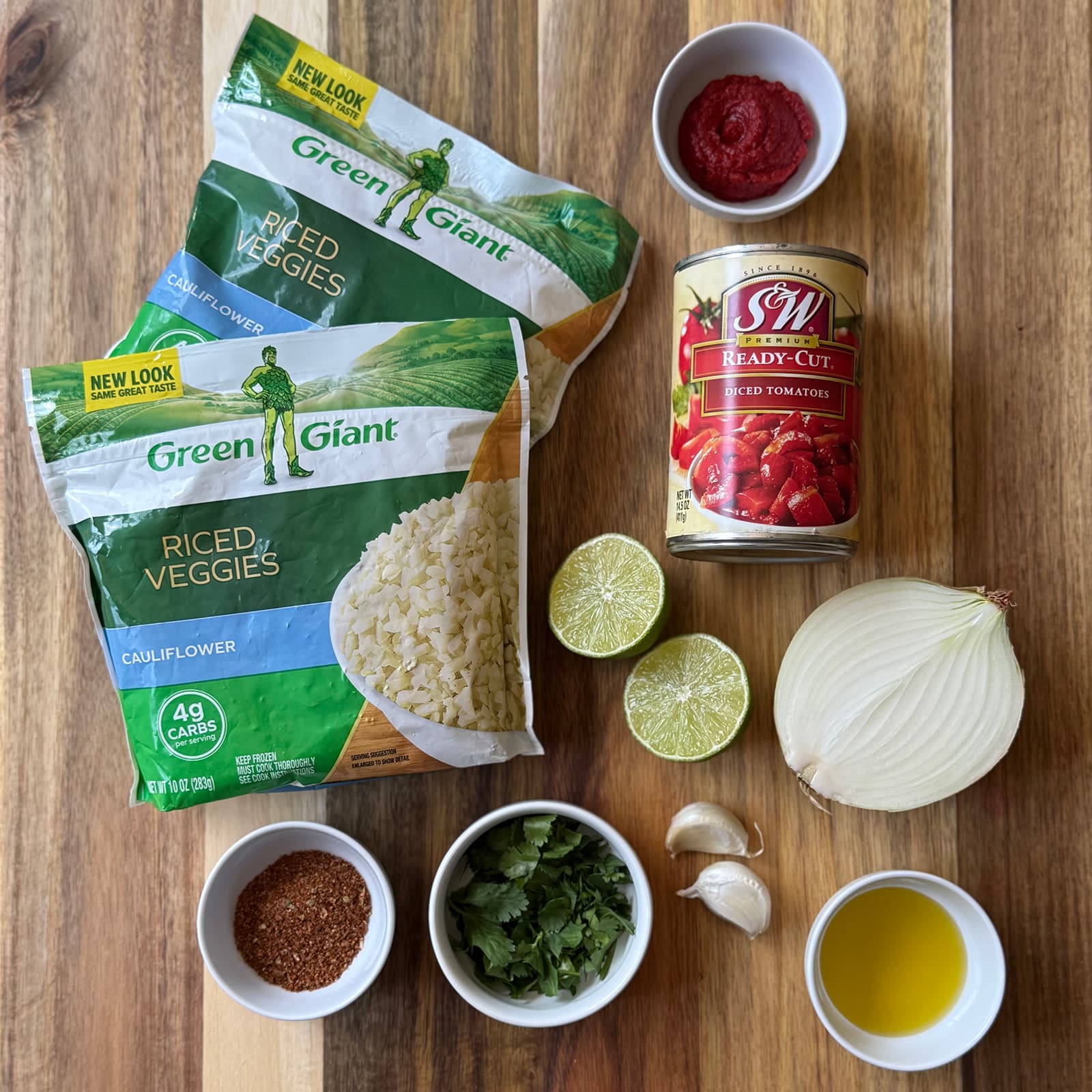 Ingredients for Spanish Cauliflower Rice