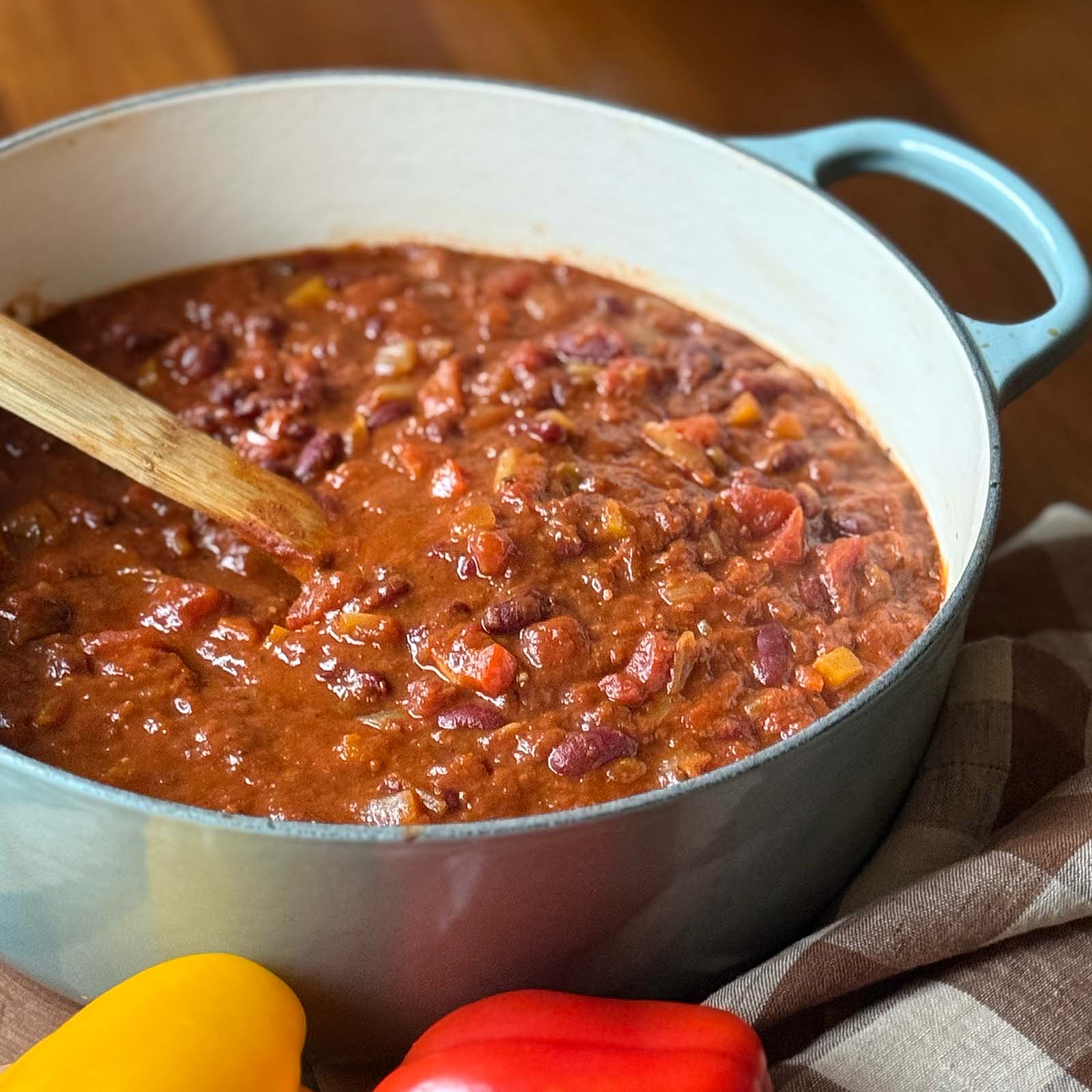 Pot of Kansas City Vegetarian Chili