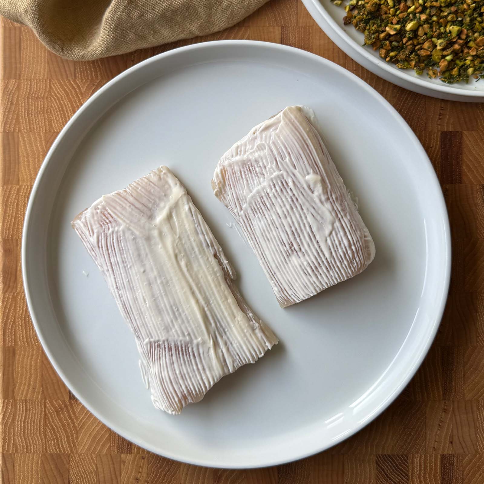 Mahi Mahi Filets Brushed with Mayonnaise
