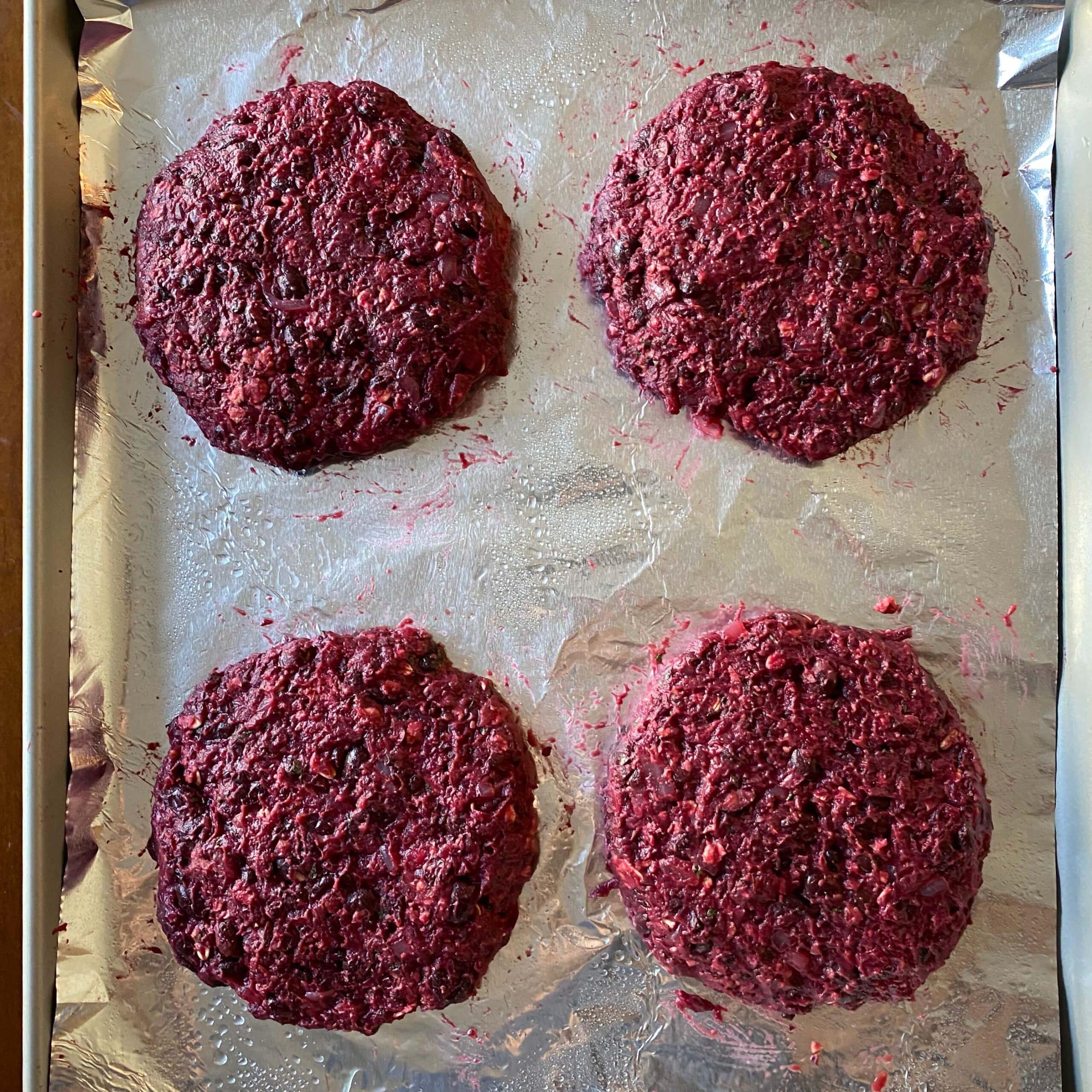 Formed Patties for Beet & Bean Burgers