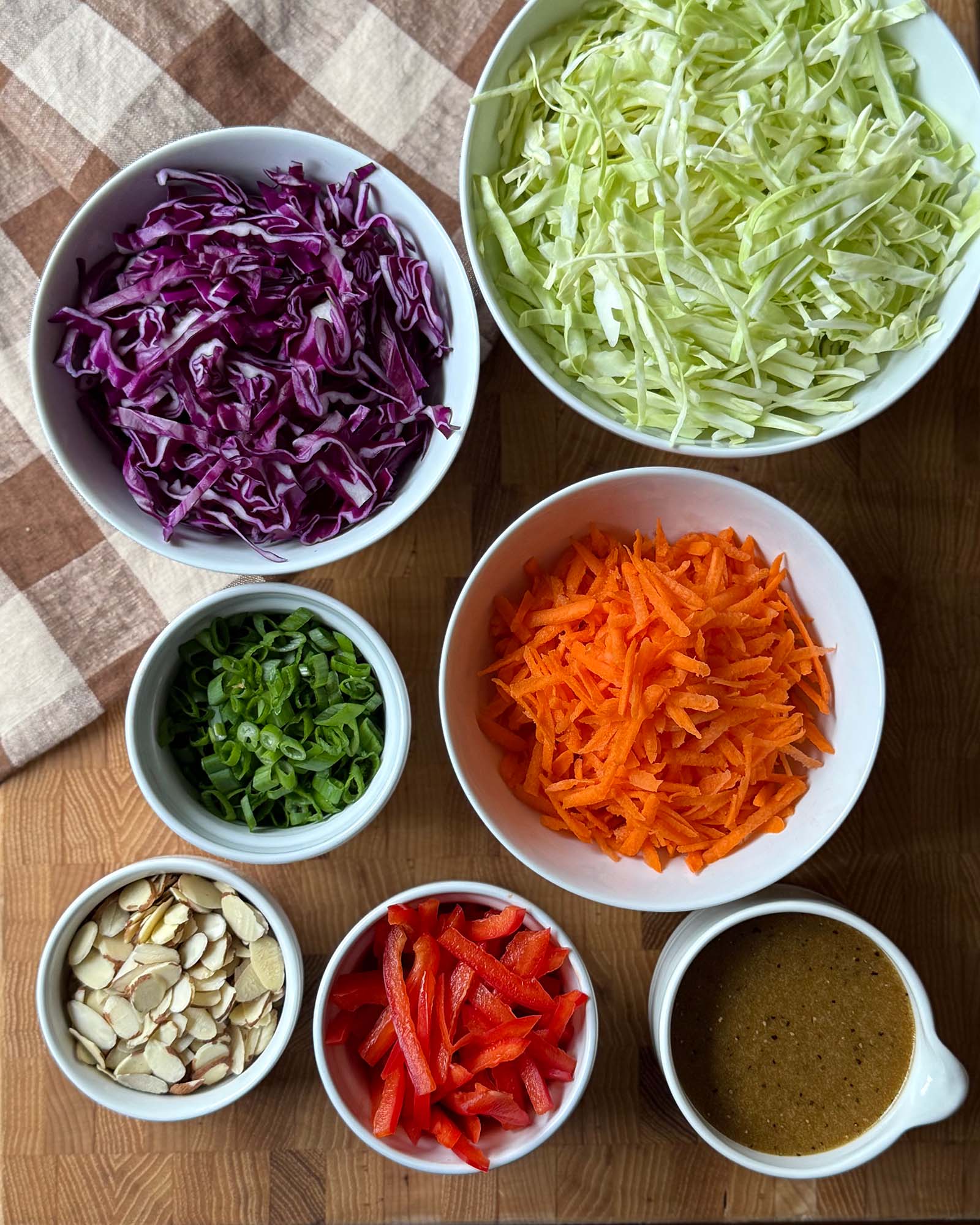 Ingredients for Crunchy Ramen Noodle Salad