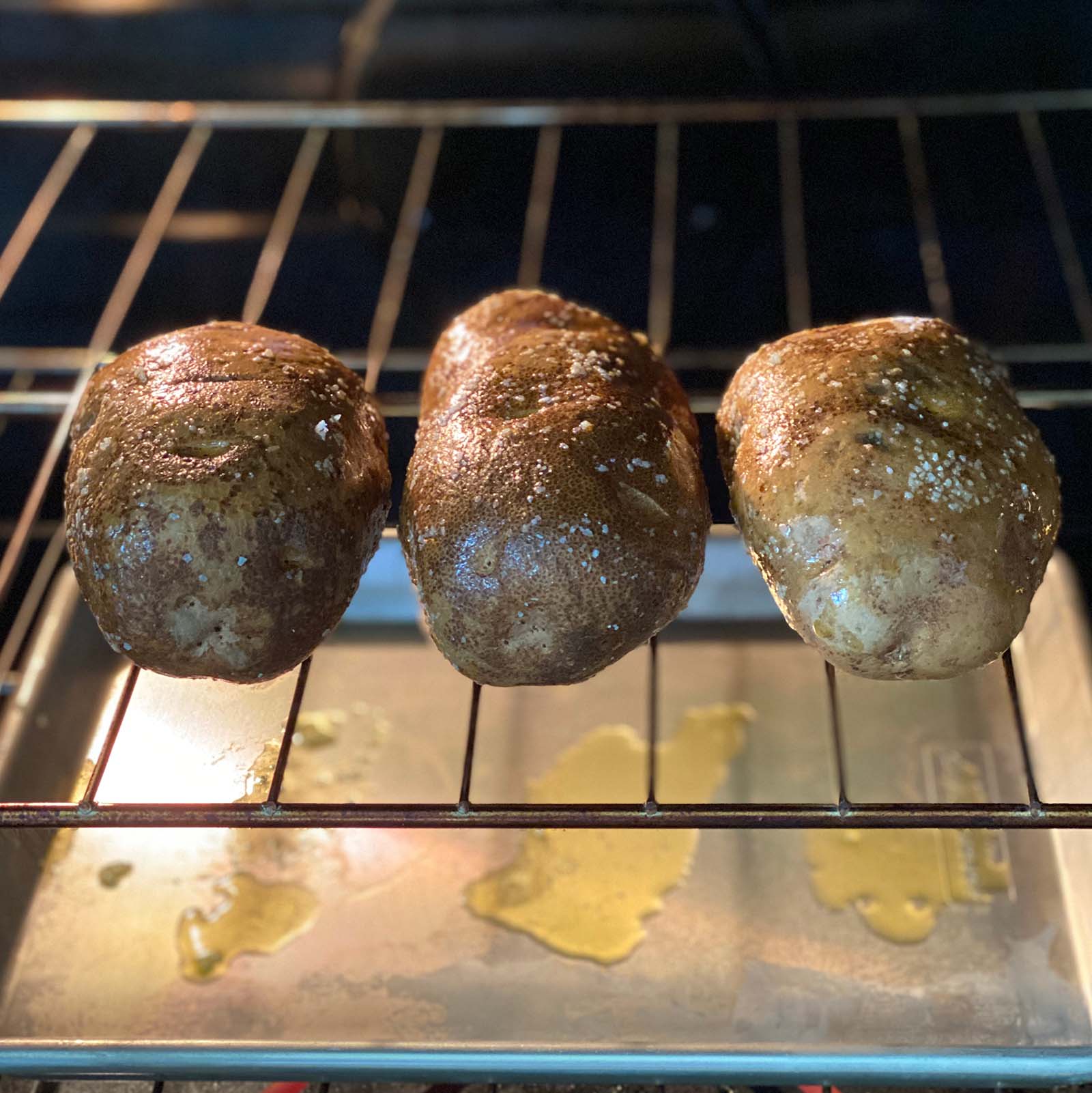Oven Baked Potatoes on a Rack