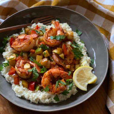 Cajun Shrimp and Cauliflower Grits