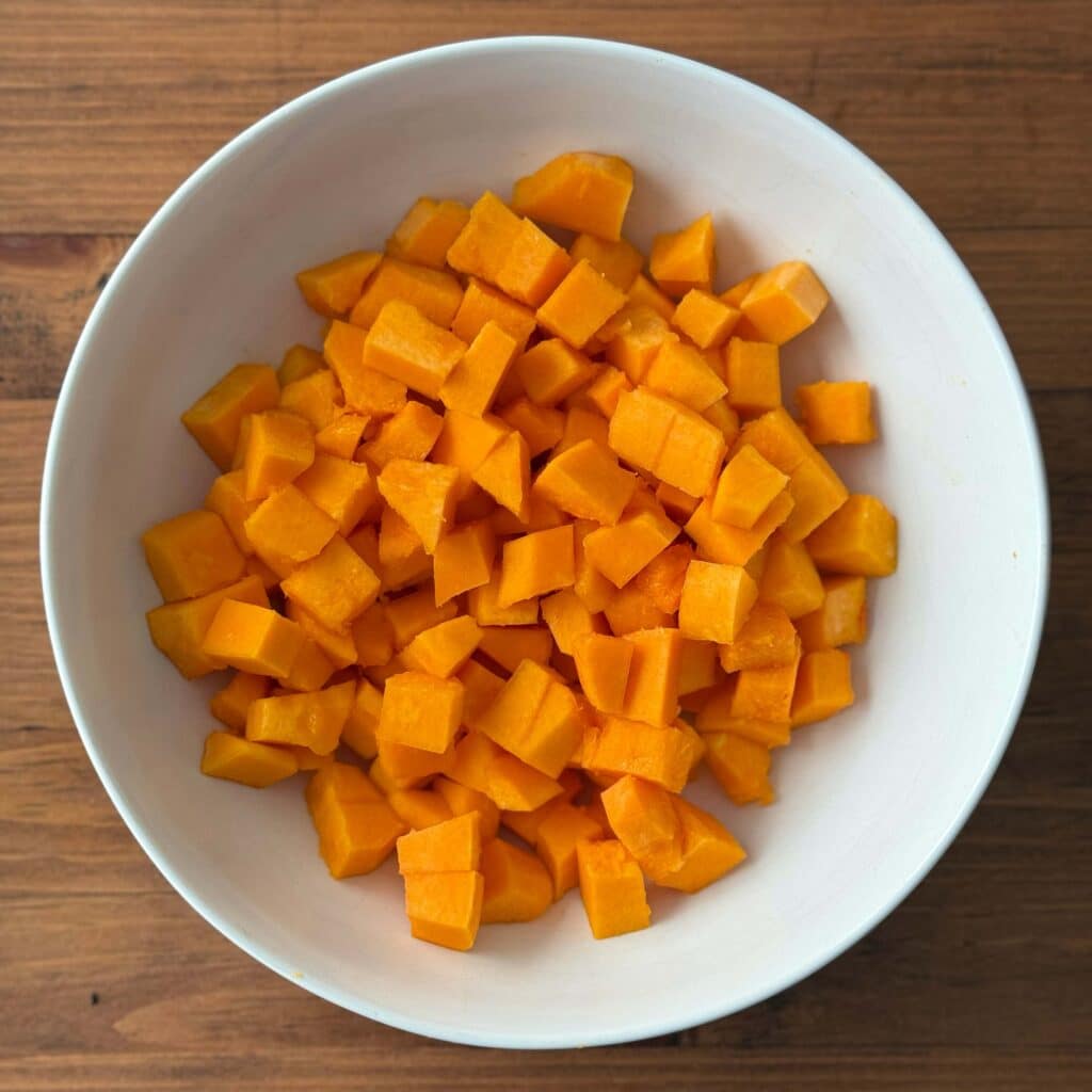 Cut Butternut Squash Cubes