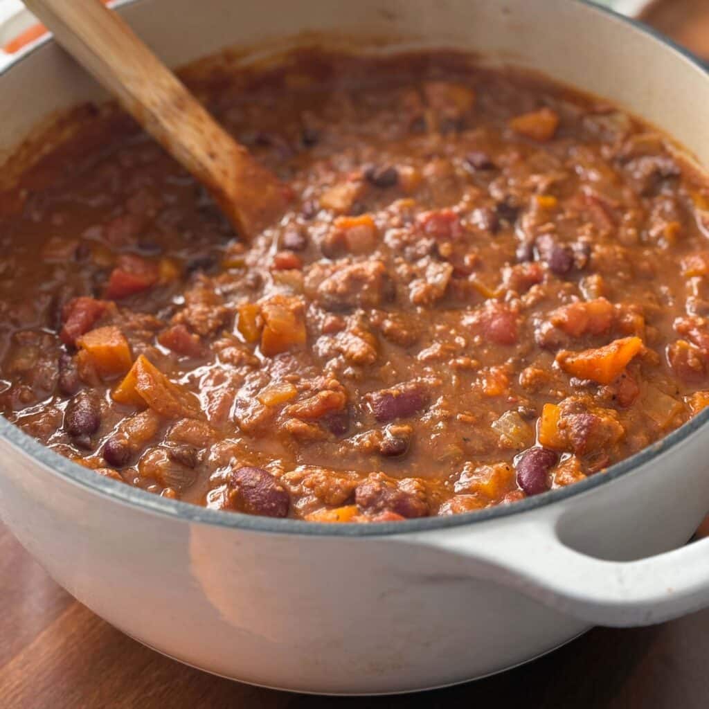 Pot of Vegetarian Pumpkin Chili