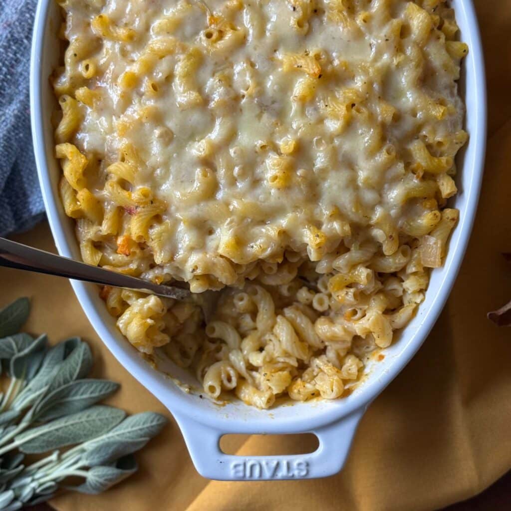 Butternut Squash Mac 'n' Cheese with Serving Spoon
