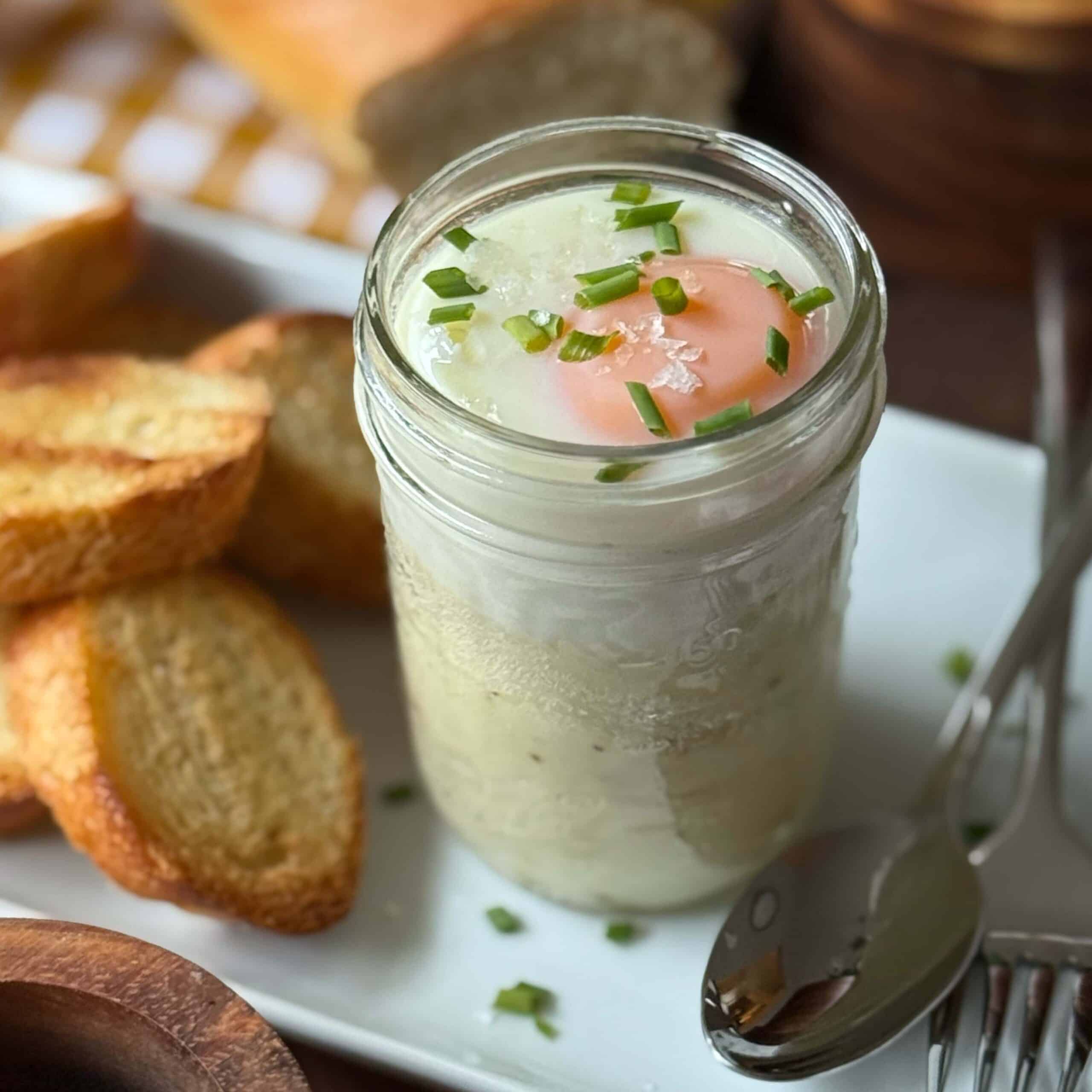 Eggslut Recipe with Toasted Baguette Slices