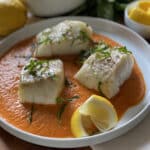Baked Cod with Roasted Red Pepper Sauce