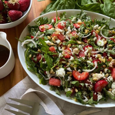 Strawberry & Watermelon Arugula Feta Salad