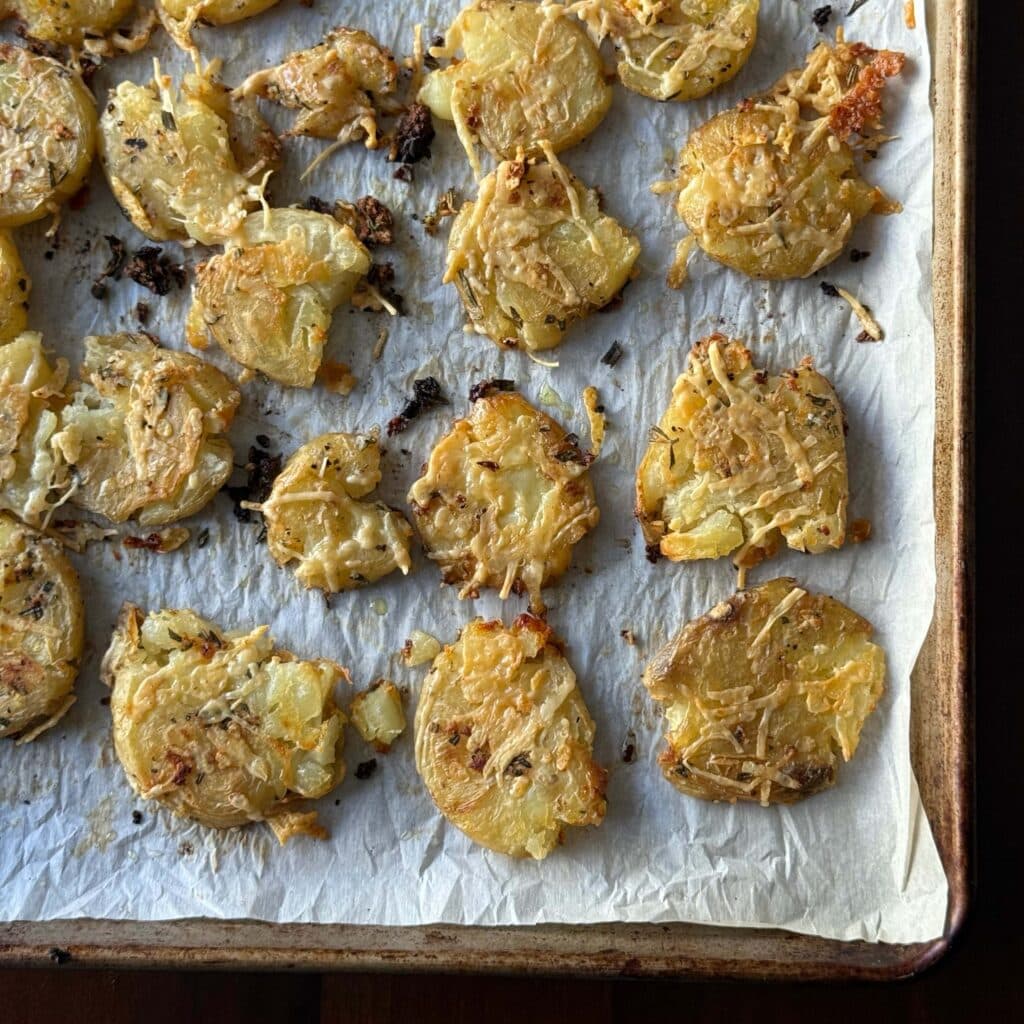 Crispy Smashed Potatoes on a Sheetpan