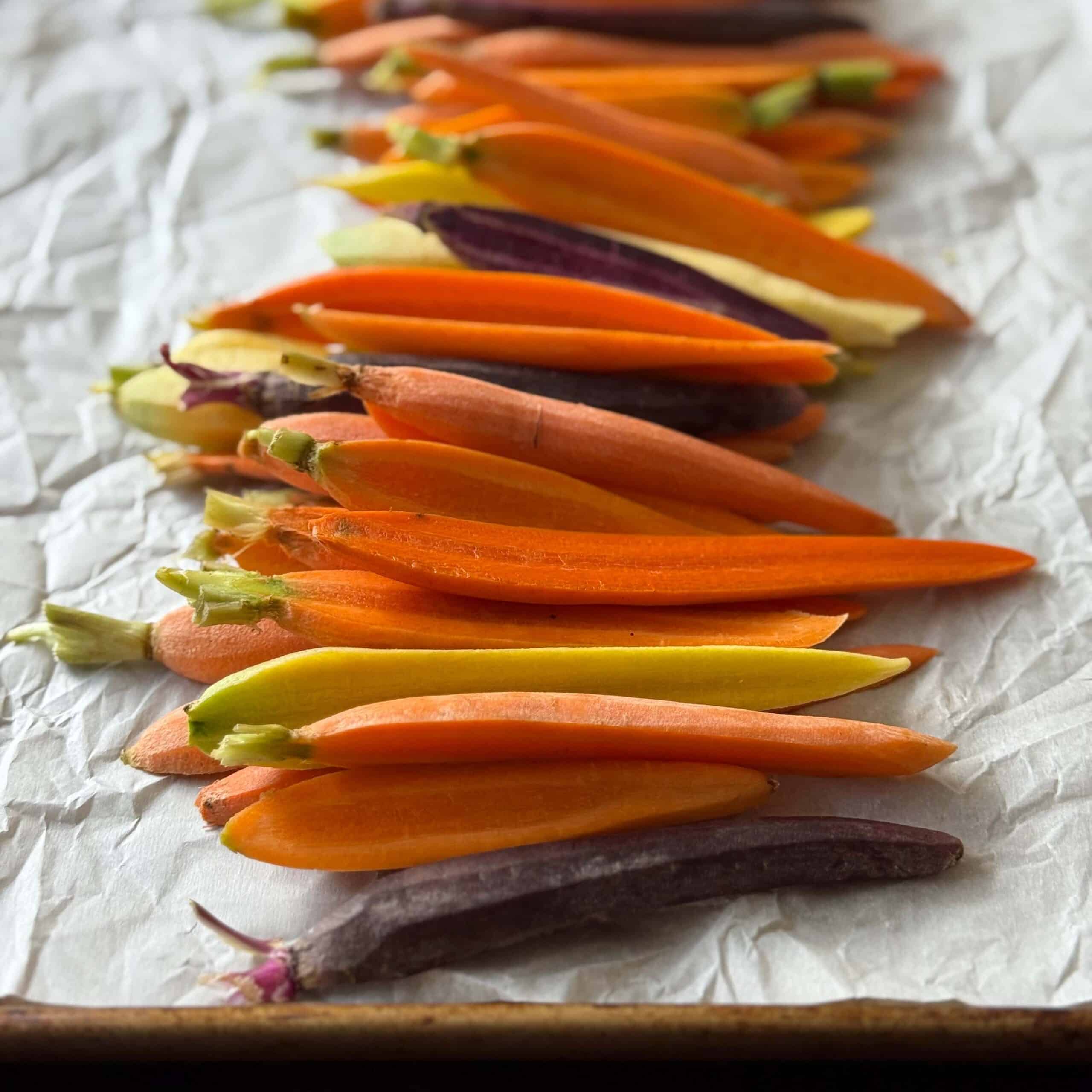 1 Cut Carrots on a Tray