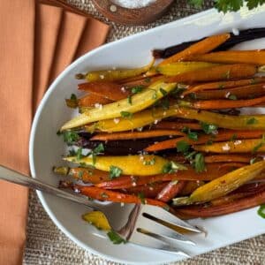 Glazed Maple Carrots on Serving Platter