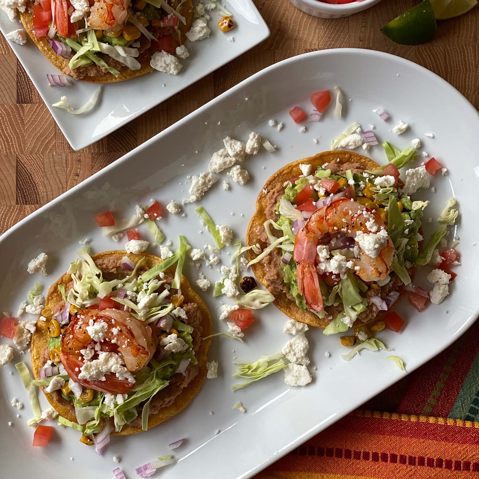 Shrimp Tostada Platter
