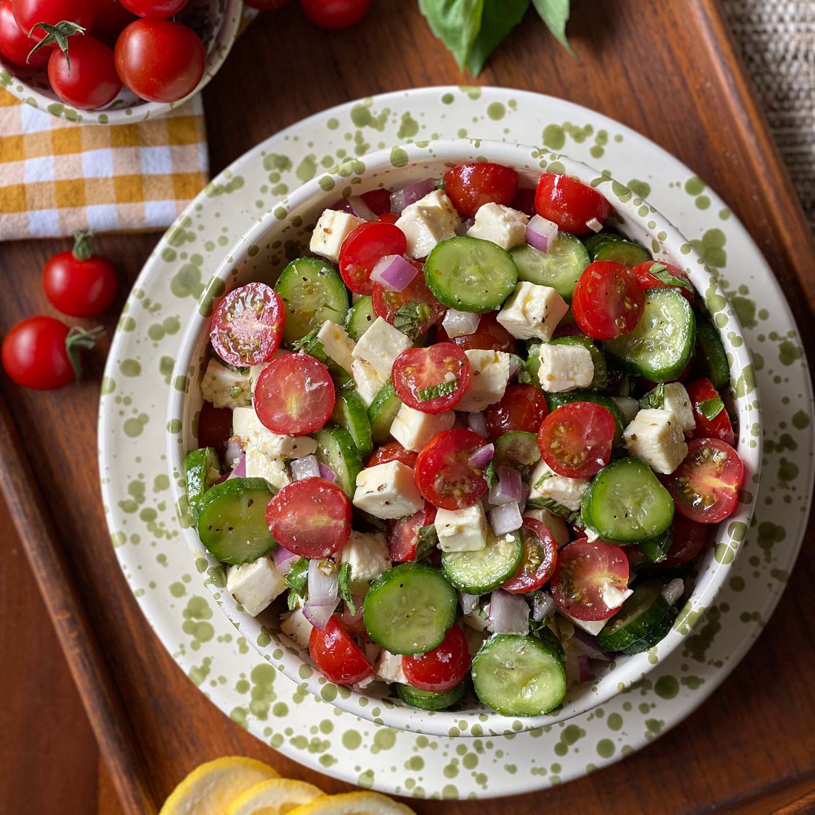 cucumber tomato and feta salad