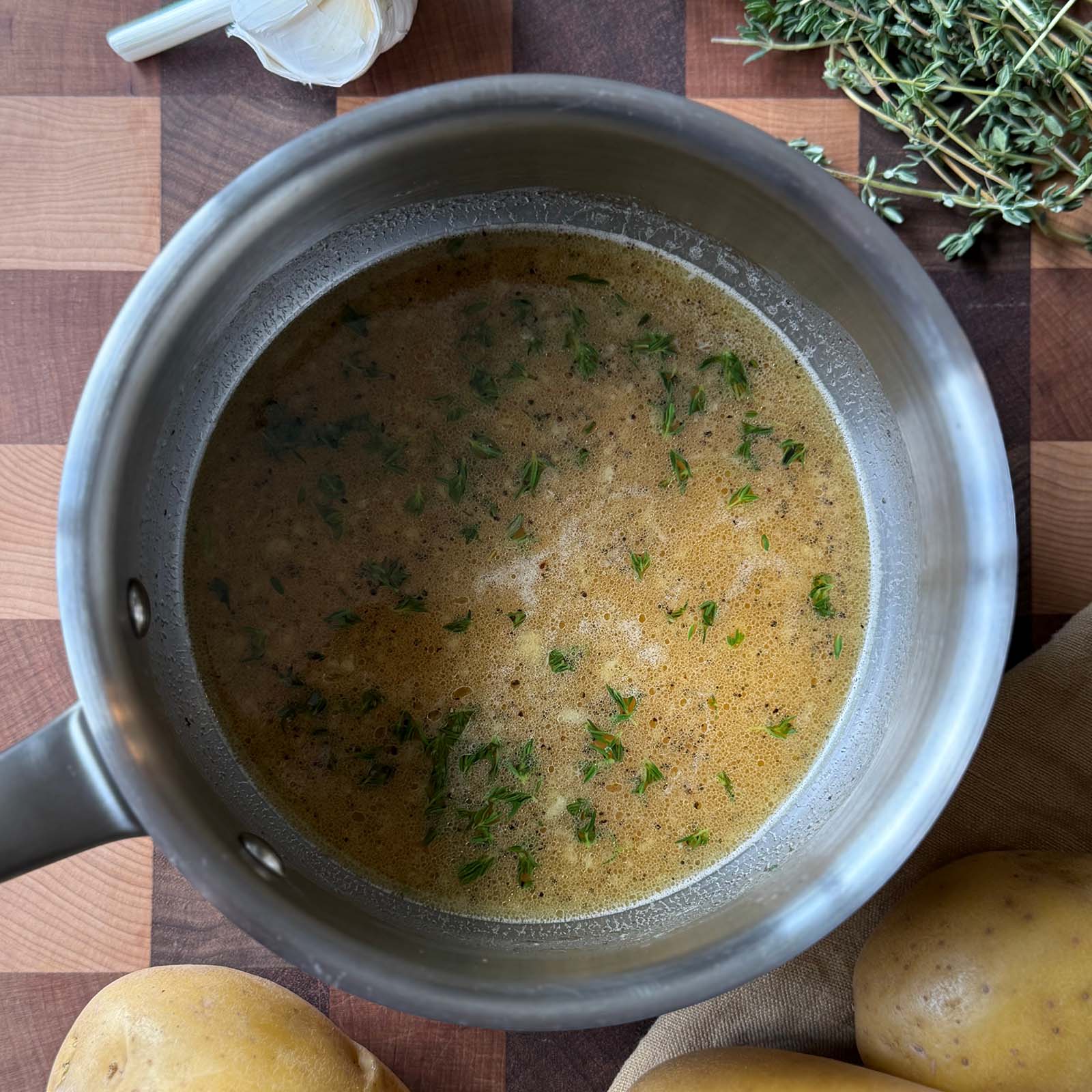 Butter Broth in a Small Saucepan