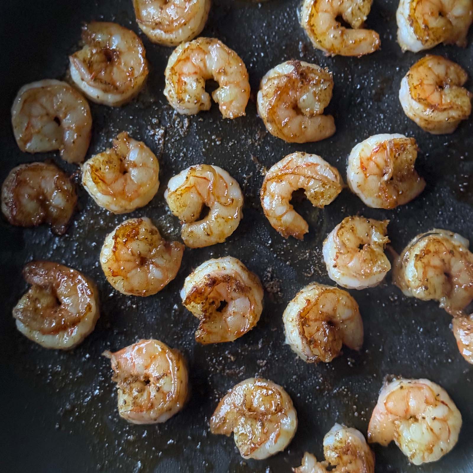 Sauteed Shrimp in a Skillet