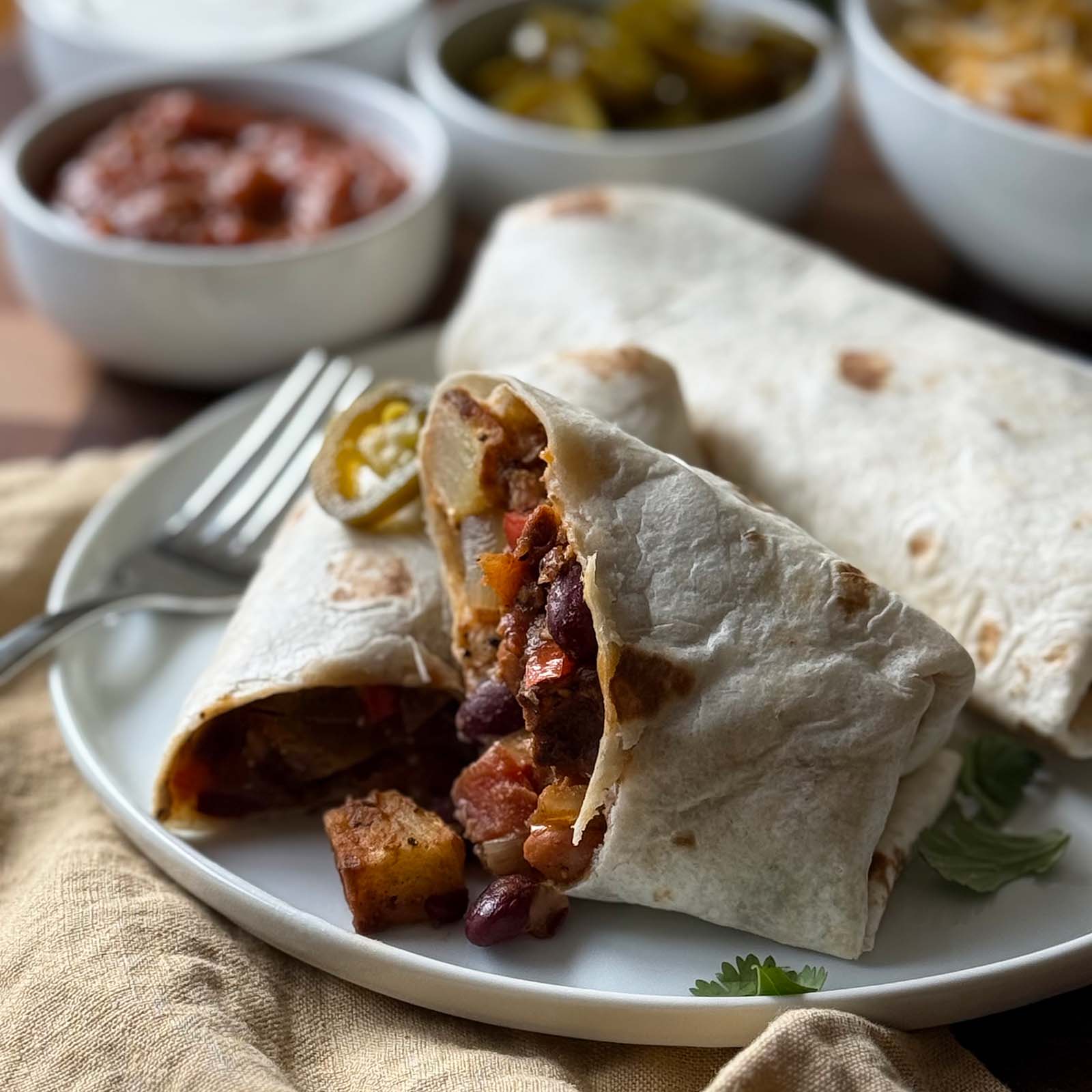 Bean & Potato Burritos
