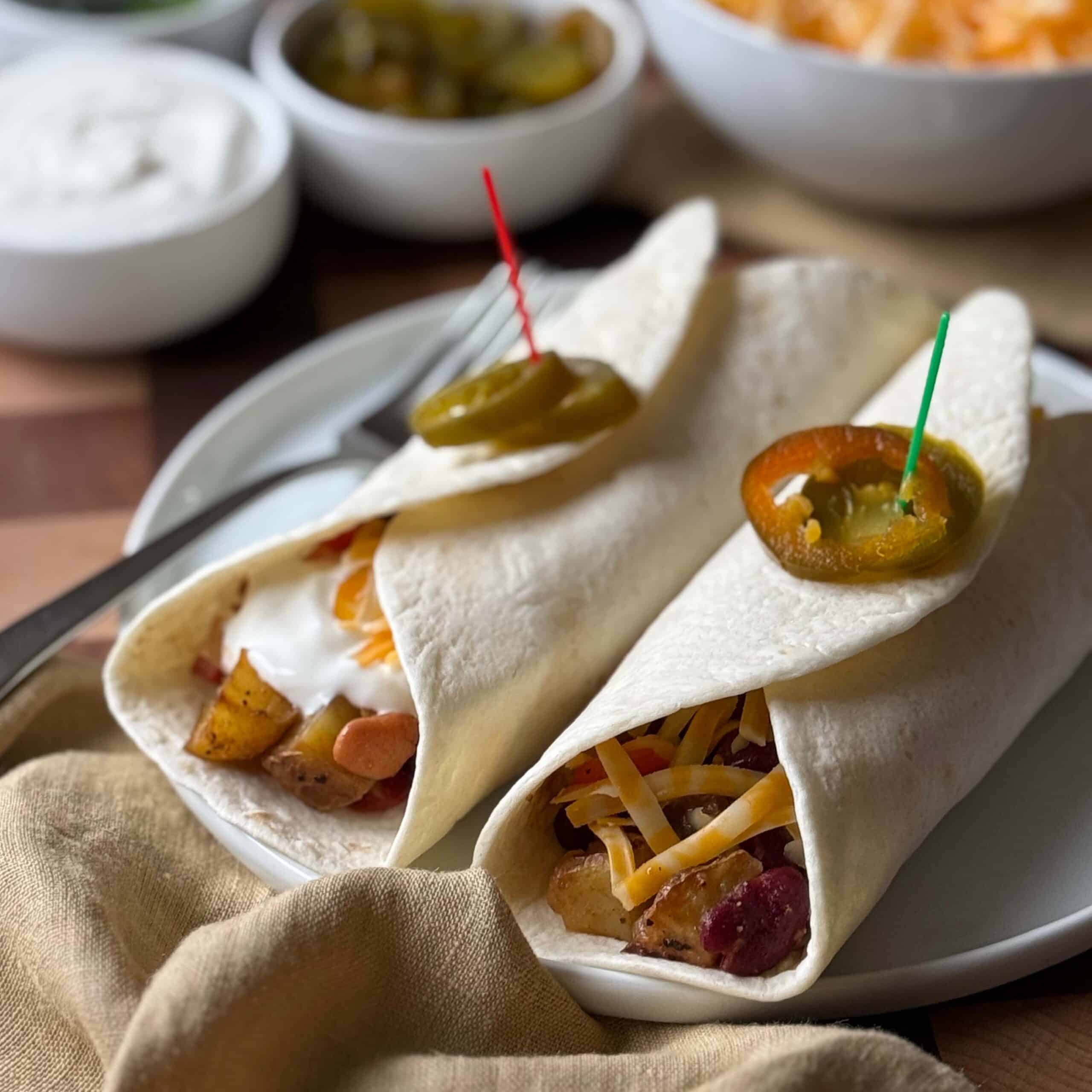 Bean & Potato Burritos