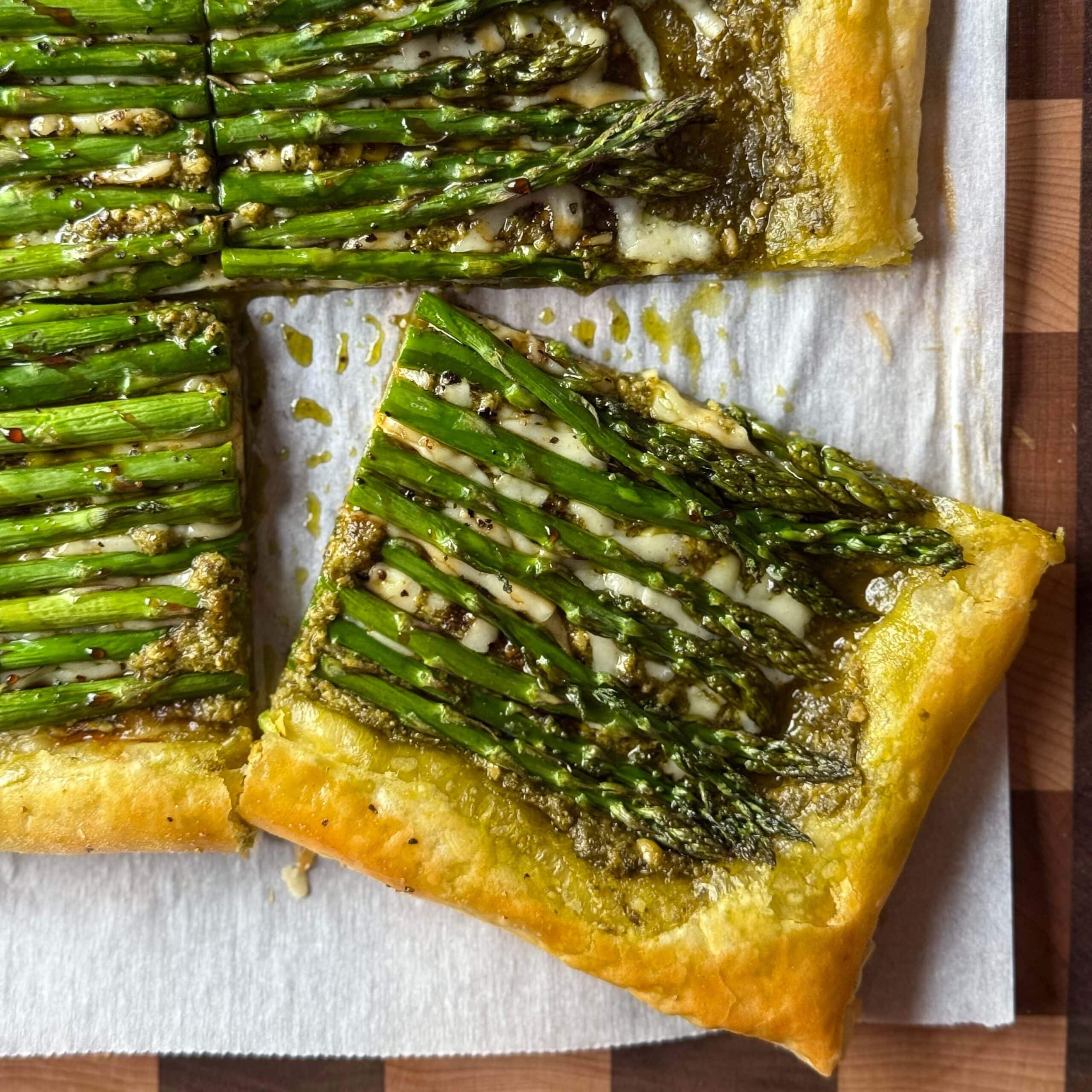 Asparagus Pesto Puff Pastry Tart