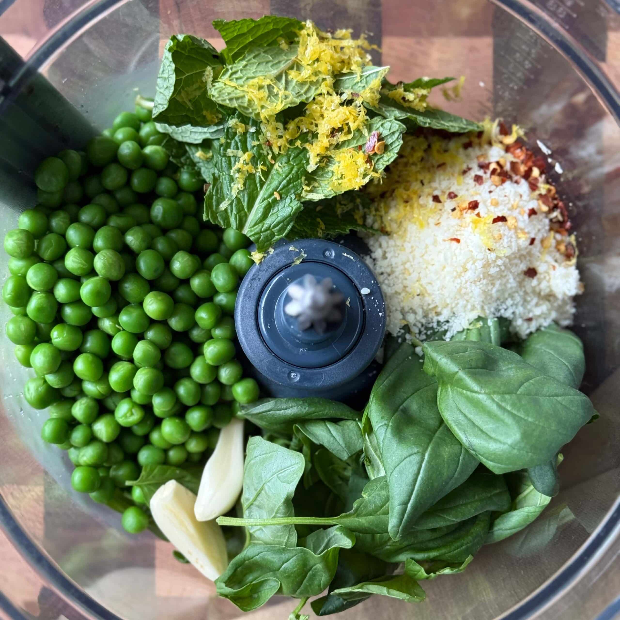 Ingredients for Pea Pesto