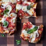 Detroit Style Vegetarian Pizza with Toppings