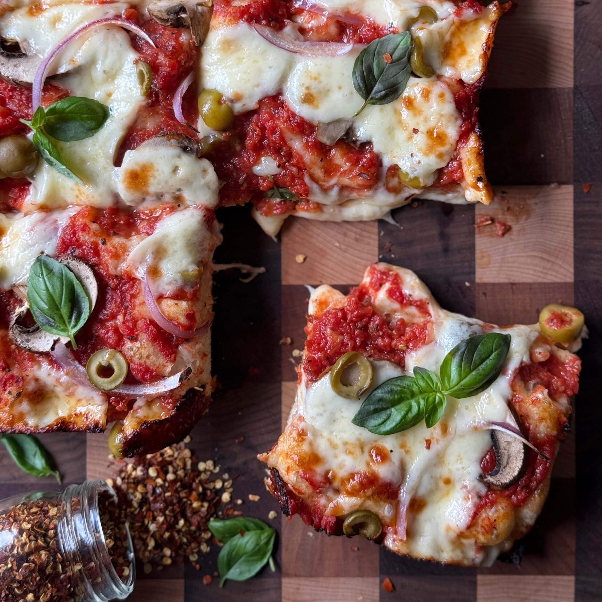 Homemade Detroit Style Pizza