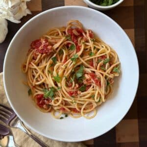 Tuna & Tomato Pasta Bowl Top Down