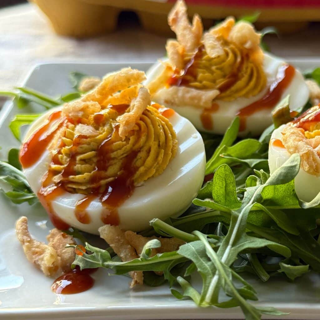 Barbecue Ranch Deviled Eggs Finished
