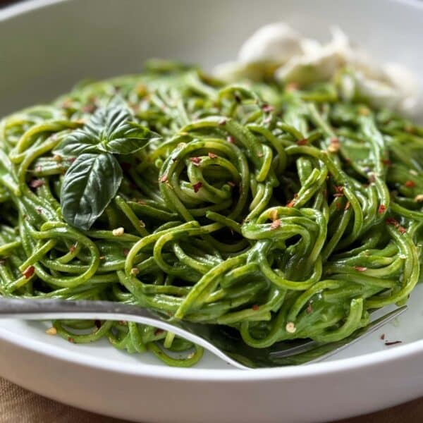Creamy Spinach Sauce with Spaghetti