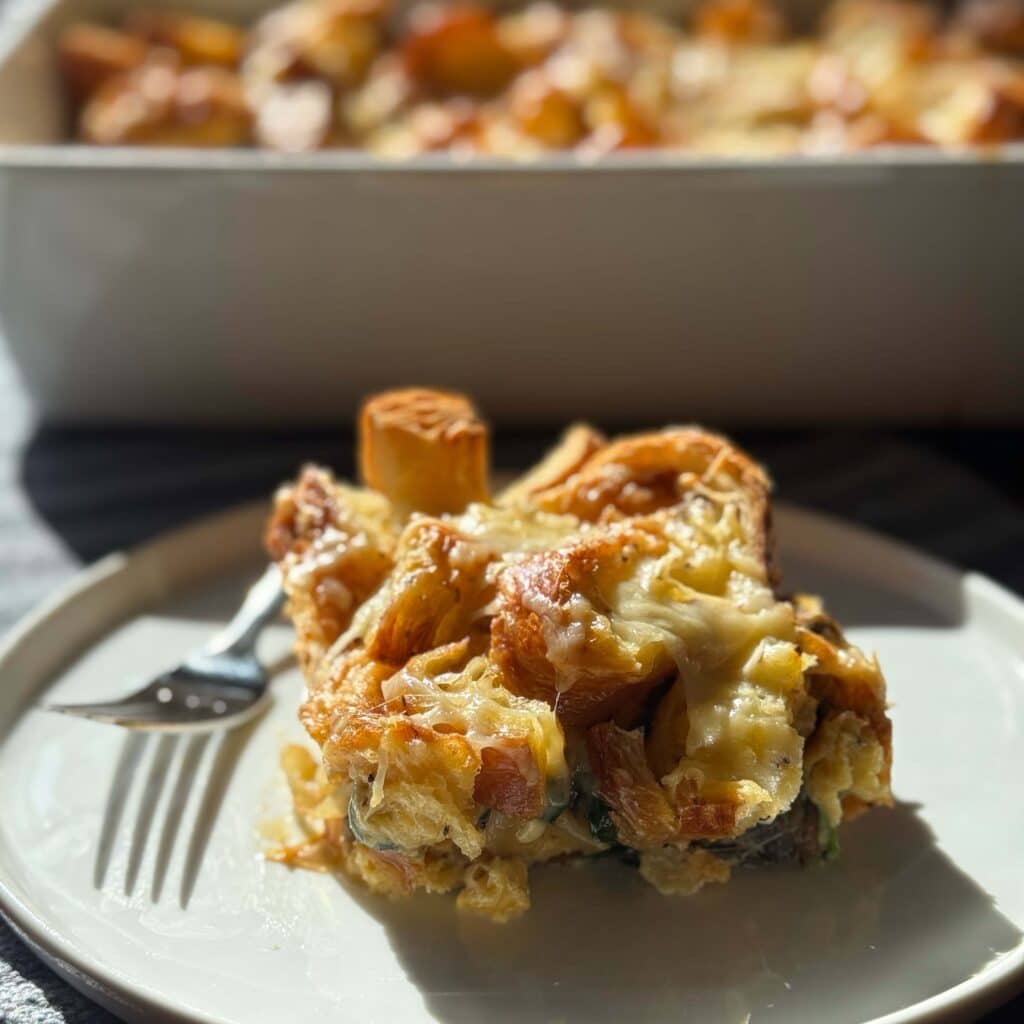 Slice of Croissant Breakfast Casserole