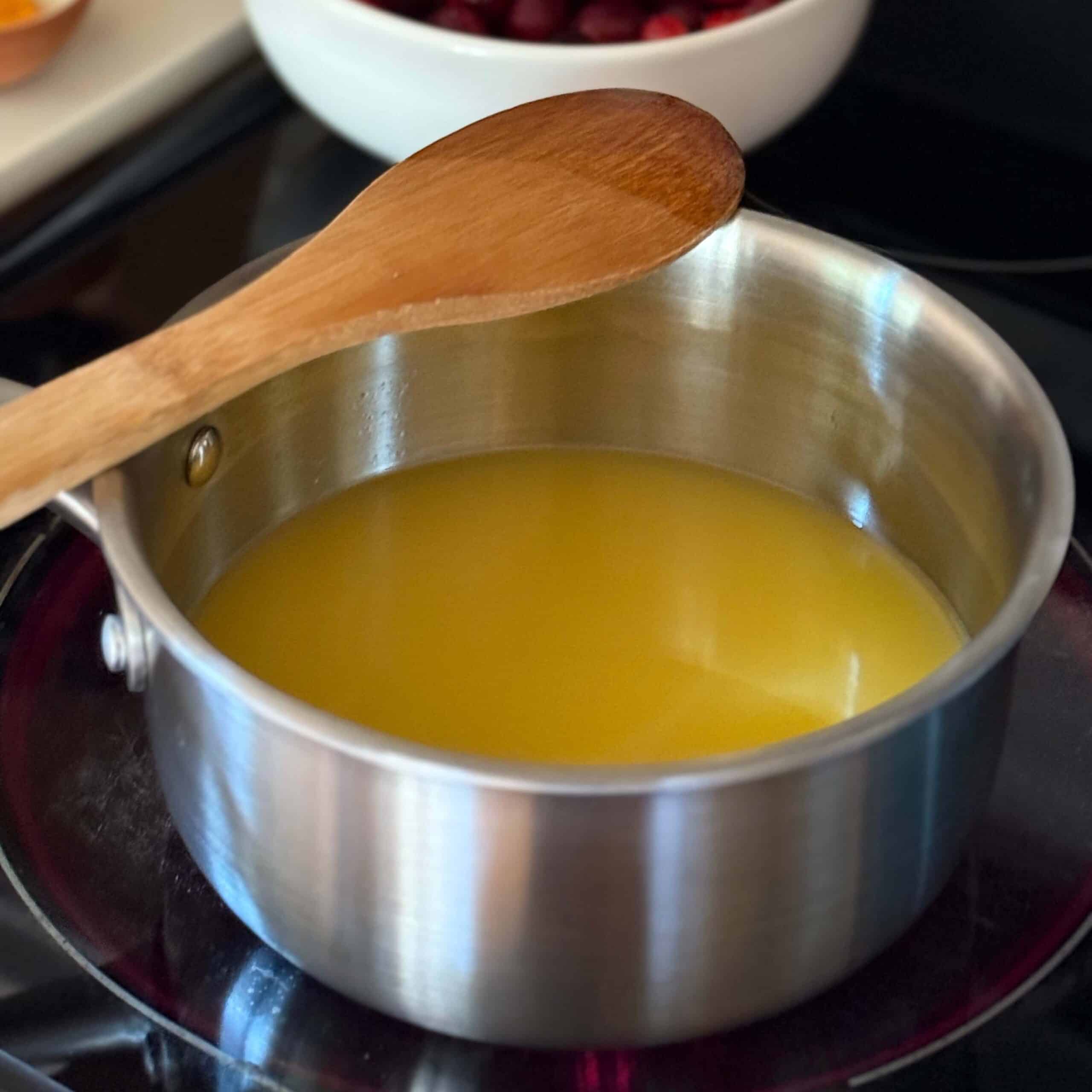 1 Combine Orange Juice and Sugar for Cranberry and Orange Sauce