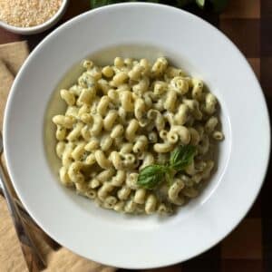 Bowl of Pasta with Creamy Pesto Sauce