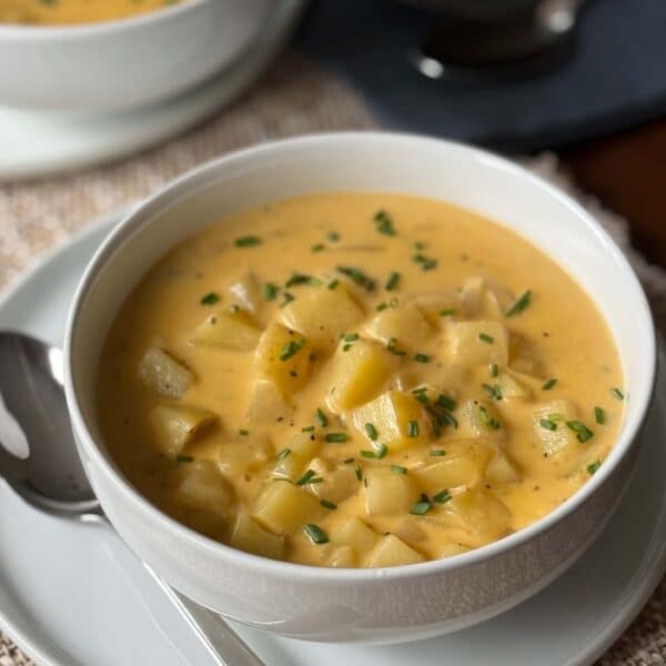 Cheesy Potato Soup with Chives