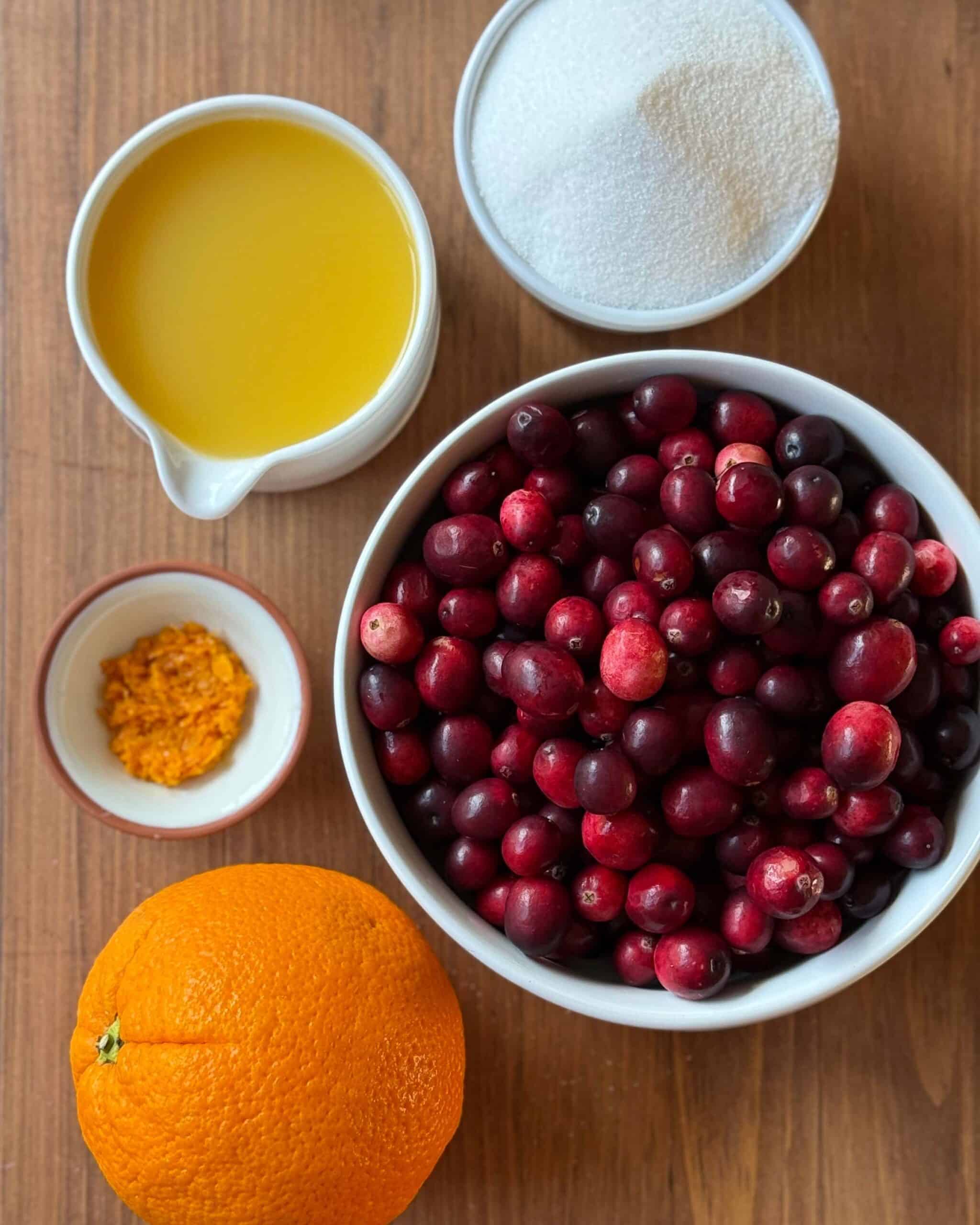Cranberry and Orange Sauce Ingredients