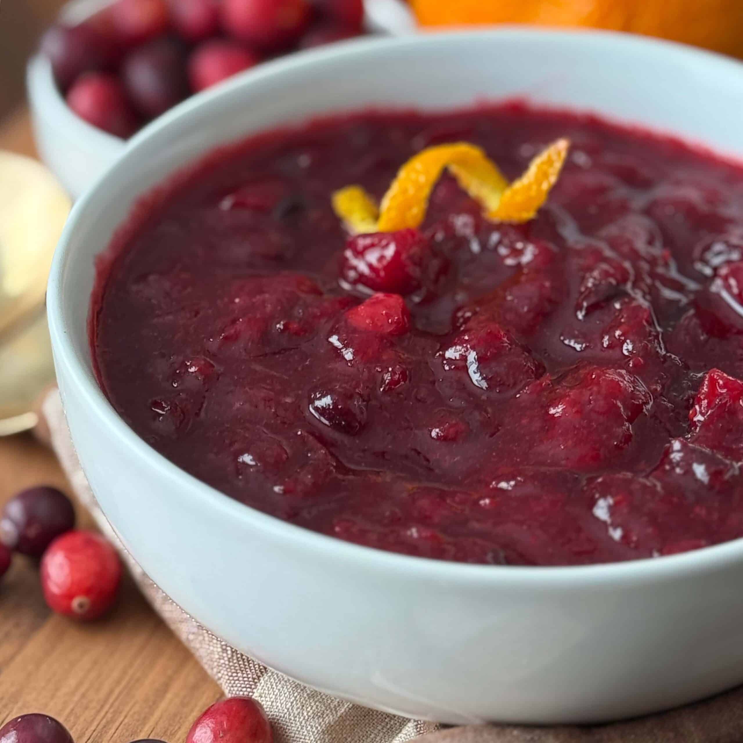 Orange Cranberry Sauce in a Bowl