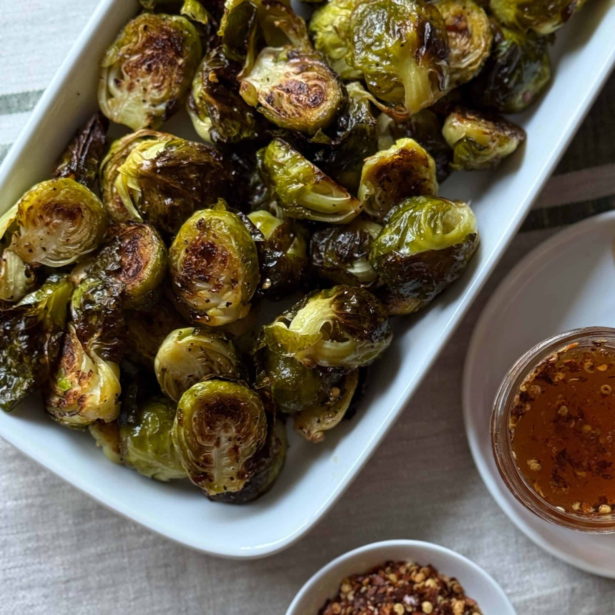 Roasted Brussels Sprouts with Hot Honey