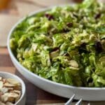 Shredded Brussels Sprout Salad with Sliced Almonds