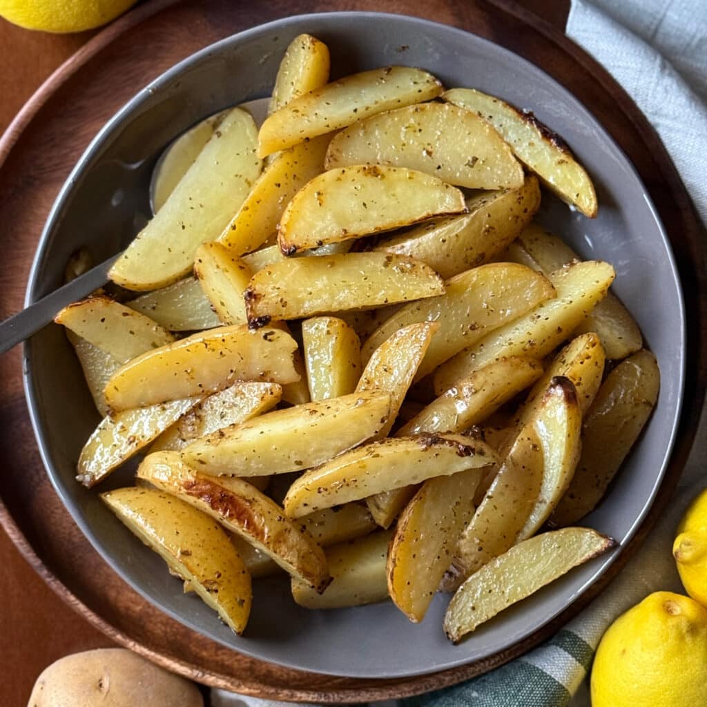 Lemon Greek Potatoes in a Bowl