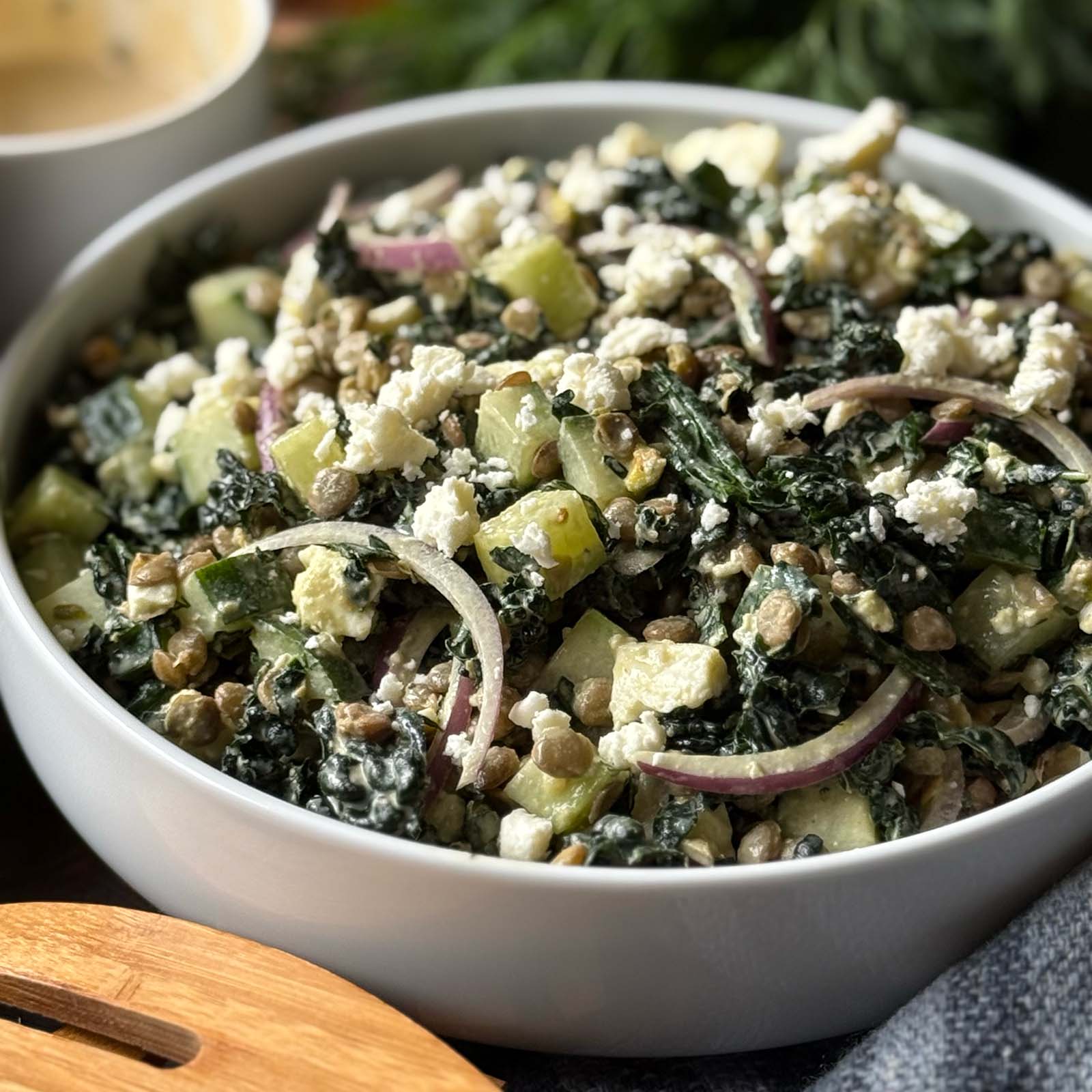 Winter Kale Salad with Lentils
