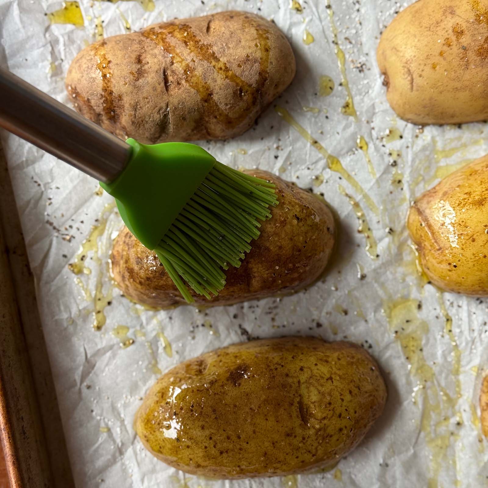 Brush Potatoes with Olive Oil